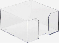 Блокнот Стамм Подставка для бумажного блока пластиковая, 90х90х50 мм, прозрачная, ПЛ61