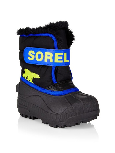 Ботинки-командоры на подкладке из искусственного меха Snow Snow для девочки Sorel, черный