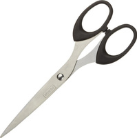 Ножницы бытовые Attache Ножницы 169 мм с пластиковыми симметричными эллиптическими ручками черного цвета