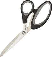 Ножницы бытовые Комус Ножницы 212 мм с пластиковыми прорезиненными анатомическими ручками черного/серого цвета