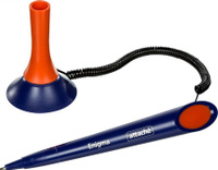 Ручка Attache Ручка шариковая одноразовая на синей подставке Enigma синяя на липучке с пружиной