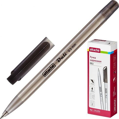 Ручка Attache Ручка шариковая Deli черная (толщина линии 0.5 мм)