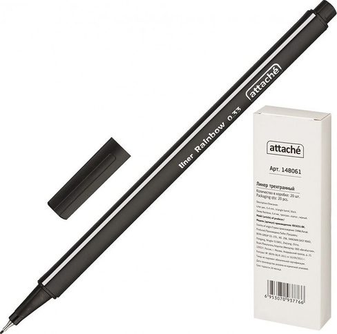 Ручка Attache Линер Rainbow черный (толщина линии 0.33 мм)