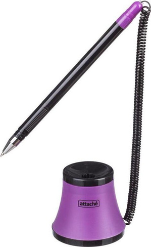 Ручка Attache Ручка шариковая на подставке Unity синяя на липучке с пружиной