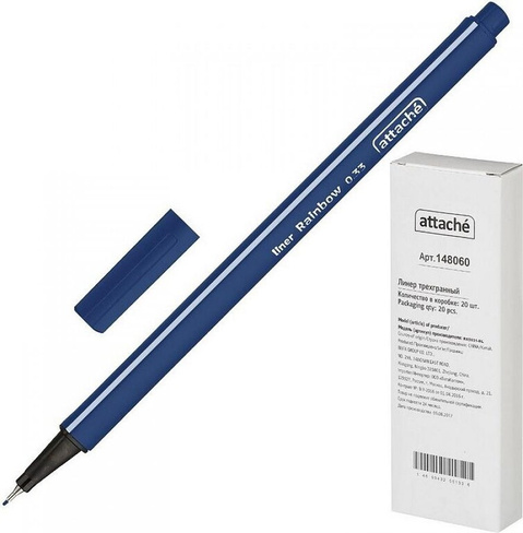 Ручка Attache Линер Rainbow синий (толщина линии 0.33 мм)
