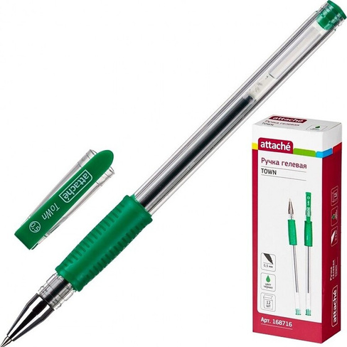 Ручка Attache Ручка гелевая Town зеленая (толщина линии 0.5 мм)