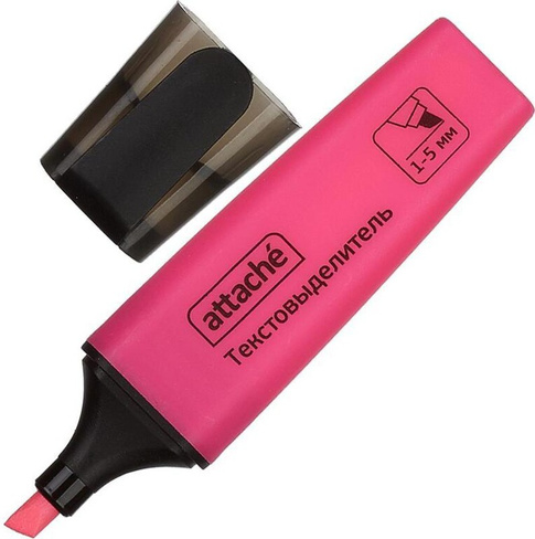 Маркер Attache Текстовыделитель Colored розовый (толщина линии 1-5 мм)