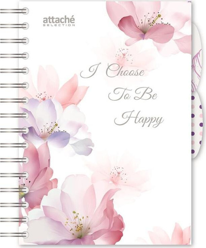 Бумажная продукция Attache Бизнес-тетрадь Flower Dreams I Choose A5 разноцветная 140 листов в клетку на спирали