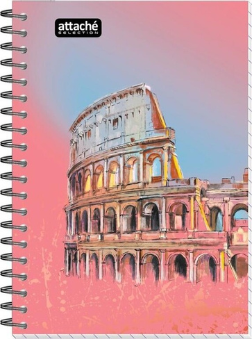 Бумажная продукция Attache блокнот Бизнес-тетрадь Travel Italy А6 80 листов разноцветный в клетку на спирали