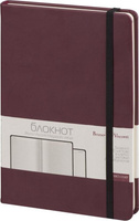 Блокнот Bruno Visconti Блокнот А5, 100 л., твердая обложка, под кожу, на резинке, "VELVET", Бордовый, 3-525/05