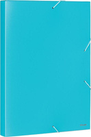 Папка/конверт Комус Папка-короб на резинках А4 пластиковая голубая (0.8 мм, до 300 листов)