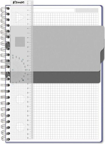Бумажная продукция Комус Бизнес-тетрадь Плиссе А4 140 листов синяя в клетку 2 разделителя на спирали