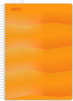 Бумажная продукция Attache Бизнес-тетрадь Waves А4 100 листов оранжевая в клетку на евроспирали с линейкой