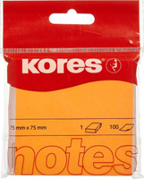 Блокнот Kores Стикеры 75x75 мм неоновые оранжевые (1 блок, 100 листов)