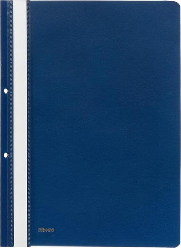 Папка/конверт Комус Скоросшиватель пластиковый с перфорацией А4 до 100 листов синий