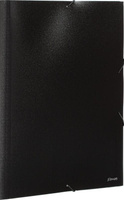 Папка/конверт Комус Папка на резинках А4 пластиковая черная (0.45 мм, до 300 листов)