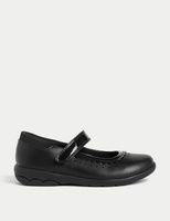 Детские кожаные школьные туфли с риптейпом (8 маленьких — 2 больших) Marks & Spencer, черный