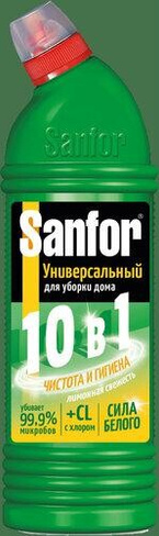Бытовая химия Sanfor Средство для чистки ванны и душа "Лимонная свежесть", 750 мл