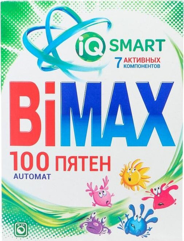 Бытовая химия BIMAX Стиральный порошок-автомат 400 г, "100 пятен", 500-1