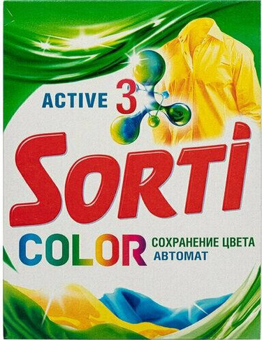 Бытовая химия Sorti Порошок стиральный автомат Color для цветного белья 350 г