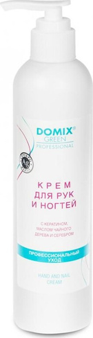 Косметика Domix Крем с кератином, маслом чайного дерева и коллоидным серебром для рук и ногтей / DGP 1000 мл