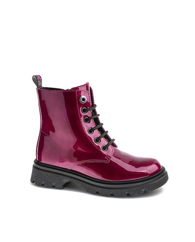 Кожаные сапоги для девочки на шнурках и молнии Pablosky, розовый