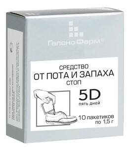 5 Дней Средство для ног от пота и запаха стоп пакетики 1,5 г 10 шт Санкт-Петербургская ФФ