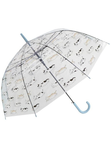 Зонтик детский Кошки прозрачный купол голубой МихиМихи