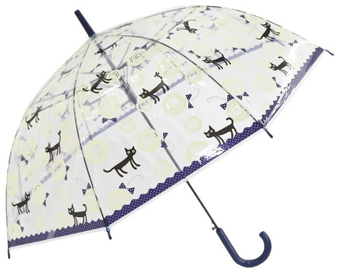 Зонтик детский Кошки прозрачный купол синий МихиМихи