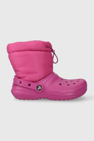 Детские зимние ботинки Crocs Classic Lined Neo Puff, розовый