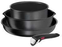 Набор посуды со съемной ручкой Ingenio Daily Chef Black 4 предмета 18/22/26 см L7629453 Tefal