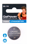 Элемент питания CR 2032 GoPower BL-1