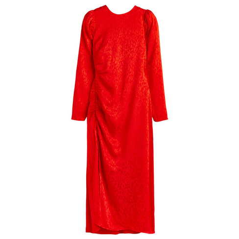 Платье H&M Gathered, ярко-красный