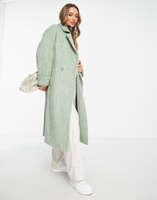 Нежно-зеленое пальто с начесом из смесовой шерсти ASOS DESIGN smart
