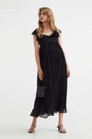 MAMA Плиссированное шифоновое платье H&M, черный