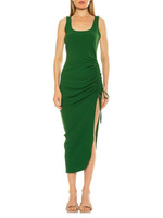 Облегающее повседневное платье danika с рюшами и боковыми разрезами Alexia Admor Green