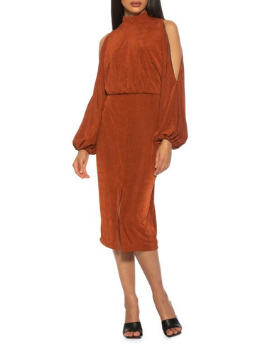 Платье из джерси с открытыми плечами Alexia Admor Camel