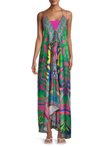 Платье макси с абстрактным принтом и вырезом халтер Ranee's Rainbow