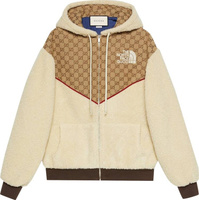 Куртка The North Face x Gucci GG Canvas Shearling Jacket Beige/Ebony, бежевый