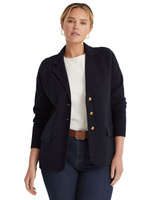 Женский однобортный пиджак из чесаного хлопка больших размеров Lauren Ralph Lauren