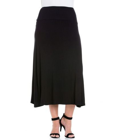 Женская макси-юбка больших размеров 24seven Comfort Apparel, черный