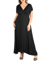 Женское макси-платье больших размеров с завышенной талией 24seven Comfort Apparel, черный