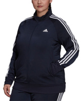 Женская спортивная куртка из трикотажа с 3 полосками, xs-4x adidas, синий