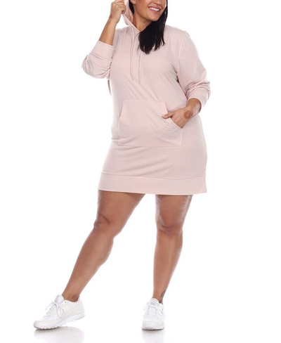 Женское платье-толстовка с капюшоном больших размеров White Mark, бежевый
