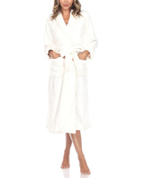 Женский длинный уютный халат с поясом White Mark, белый