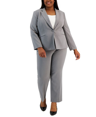 Женский брючный костюм с пиджаком и лацканами с зубчатыми лацканами Le Suit