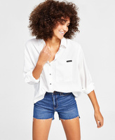 Женский топ с пуговицами спереди Calvin Klein Jeans, белый