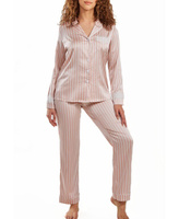 Женский комплект пижамных брюк на пуговицах в атласную полоску brillow, 2 шт. iCollection, розовый