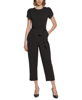 Женский комбинезон с завязками на талии и рукавами-тюльпанами Calvin Klein, черный