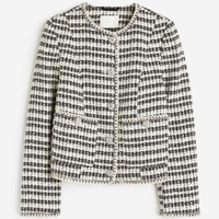 Жакет H&M Striped Textured-weave, черный/белый